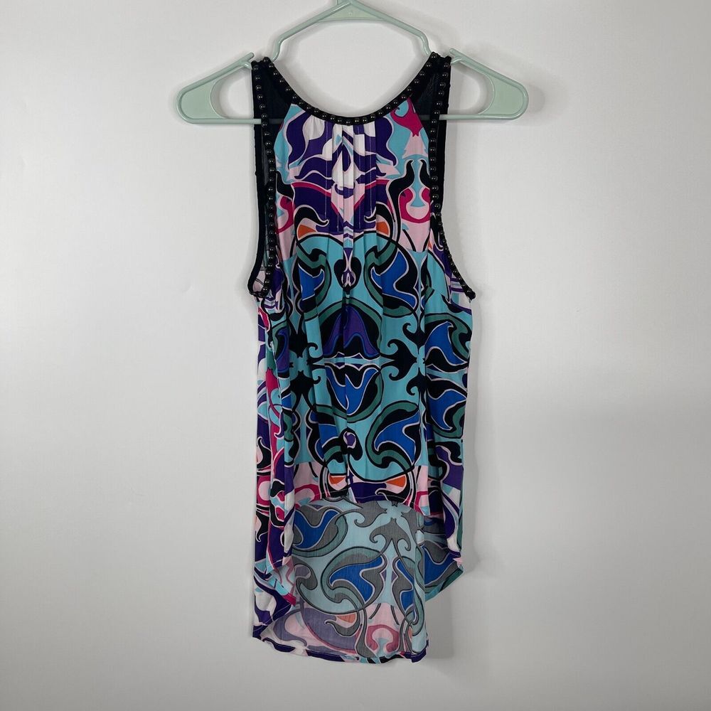 Nicole by Nicole Miller‎ Womens Top Size XS Colorful Sleeveless Beads Workwear